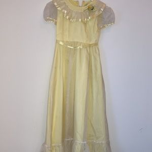 Vintage Fischel by Johnston Yellow Party Dress Size 8